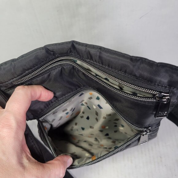 Lug Skipper Black Quilted Multiple Compartment Crossbody Bag - Picture 8 of 9